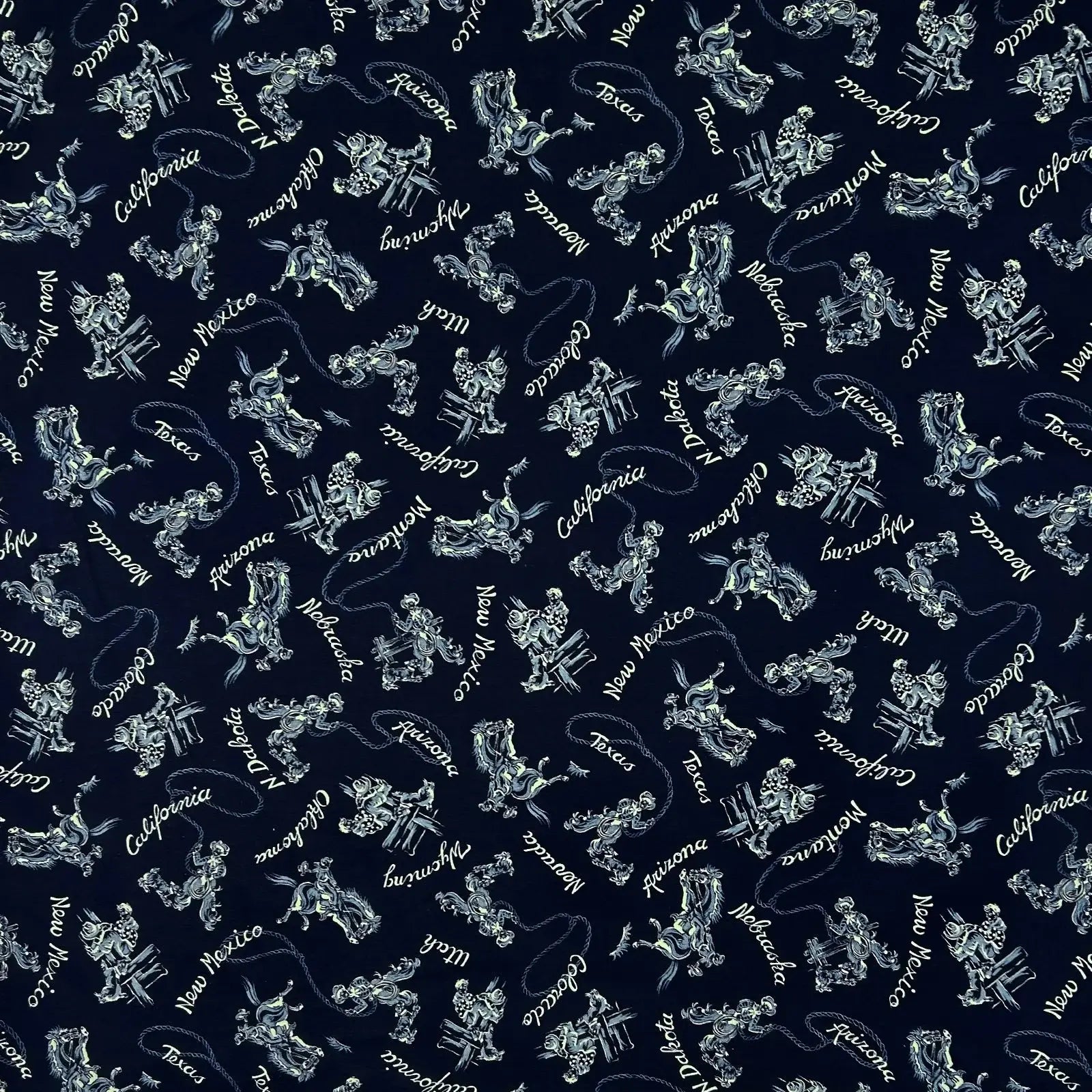 Western Cowboys & States Navy Bandana - Rockmount Ranch Wear - Flyclothing LLC