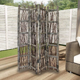 Earthy Birch and Twig Four Panel Room Divider Screen - Homeroots - Flyclothing LLC