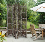 Earthy Birch and Twig Four Panel Room Divider Screen - Homeroots - Flyclothing LLC