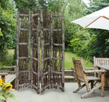 Earthy Birch and Twig Four Panel Room Divider Screen - Homeroots - Flyclothing LLC