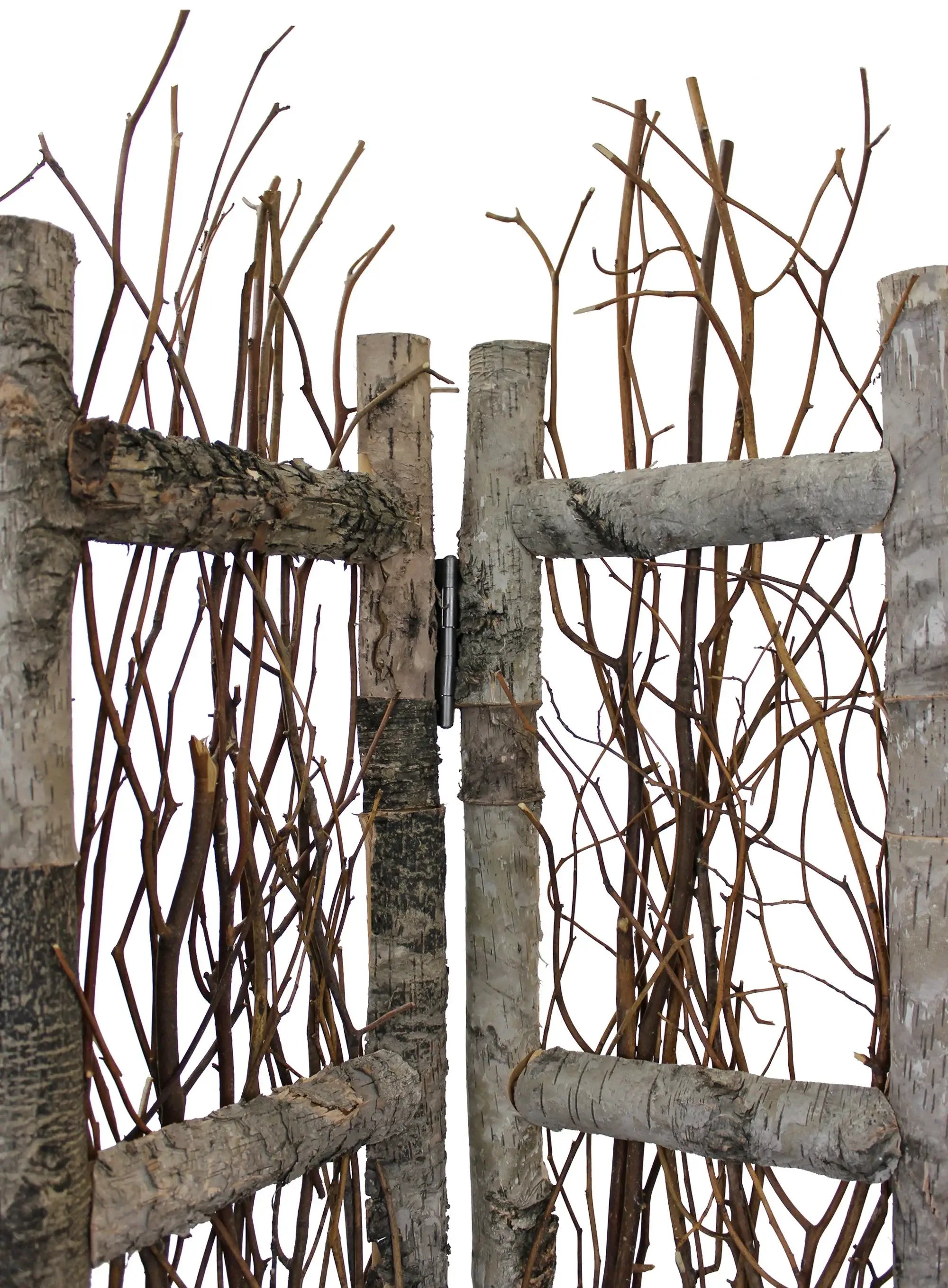 Earthy Birch and Twig Four Panel Room Divider Screen - Homeroots - Flyclothing LLC