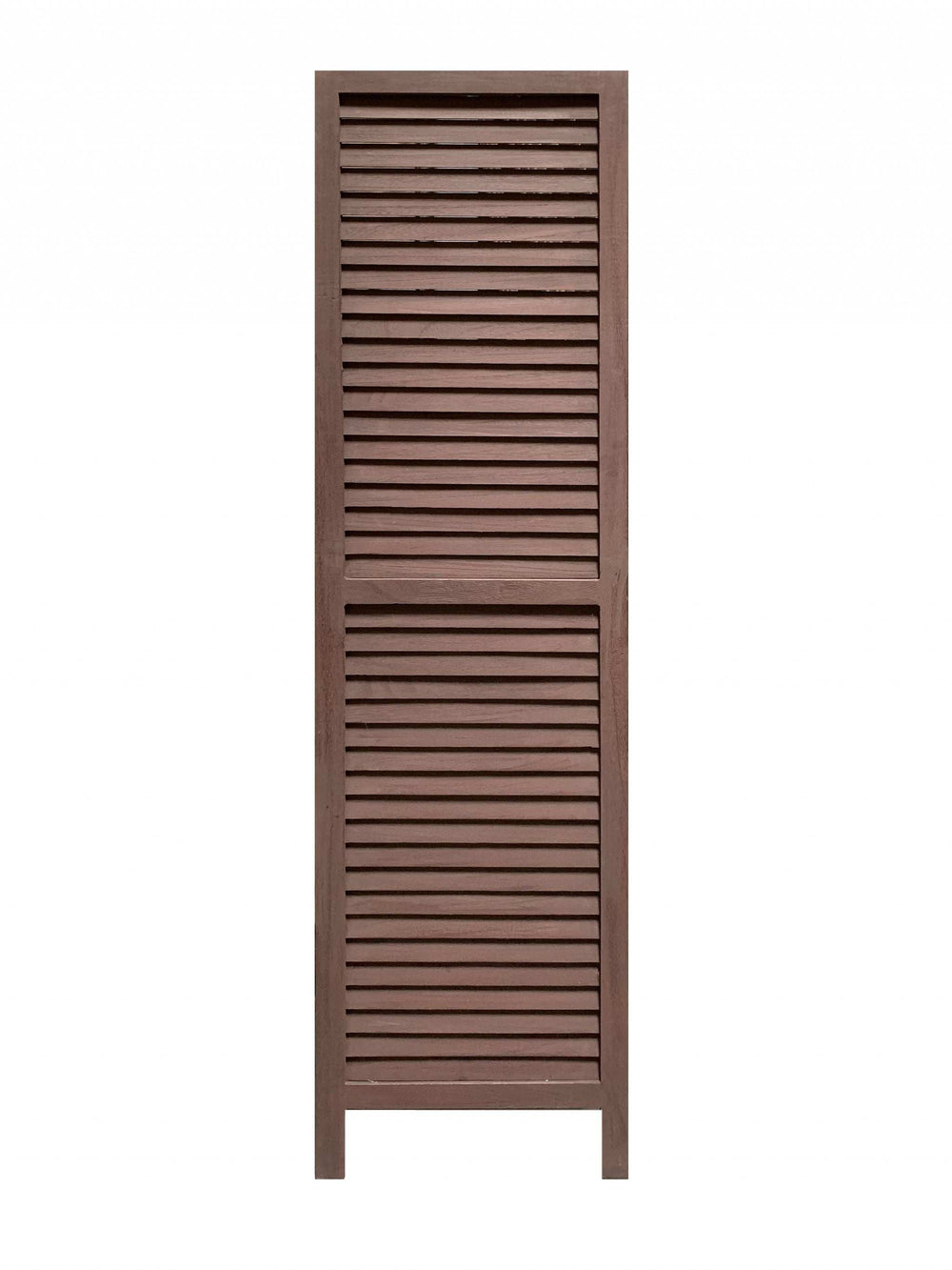 Stylish Three Panel Washed Brown Shutter Divider Screen - Homeroots - Flyclothing LLC