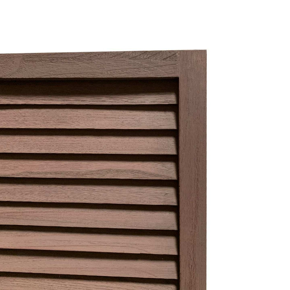 Stylish Three Panel Washed Brown Shutter Divider Screen - Homeroots - Flyclothing LLC