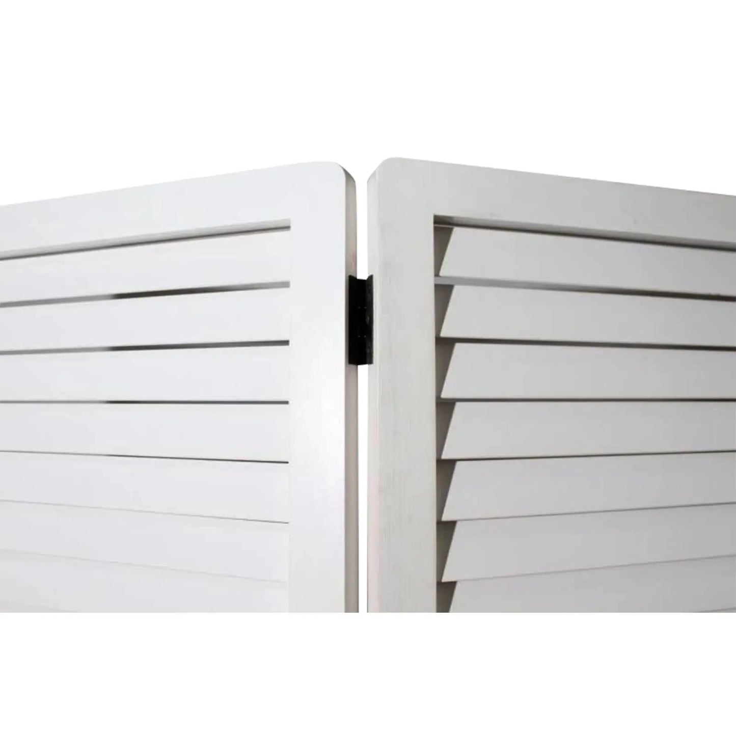 White Louvered Three Panel Room Divider Screen - Homeroots - Flyclothing LLC