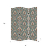 Vintage Green Baroque Three Panel Room Divider Screen - Homeroots - Flyclothing LLC