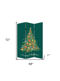 Festive Merry Christmas Three Panel Room Divider Screen - Homeroots - Flyclothing LLC