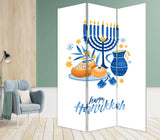Celebratory Hanukkah Three Panel Room Divider Screen - Homeroots - Flyclothing LLC