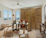 Brown Willow Four Panel Room Divider Screen - Homeroots - Flyclothing LLC