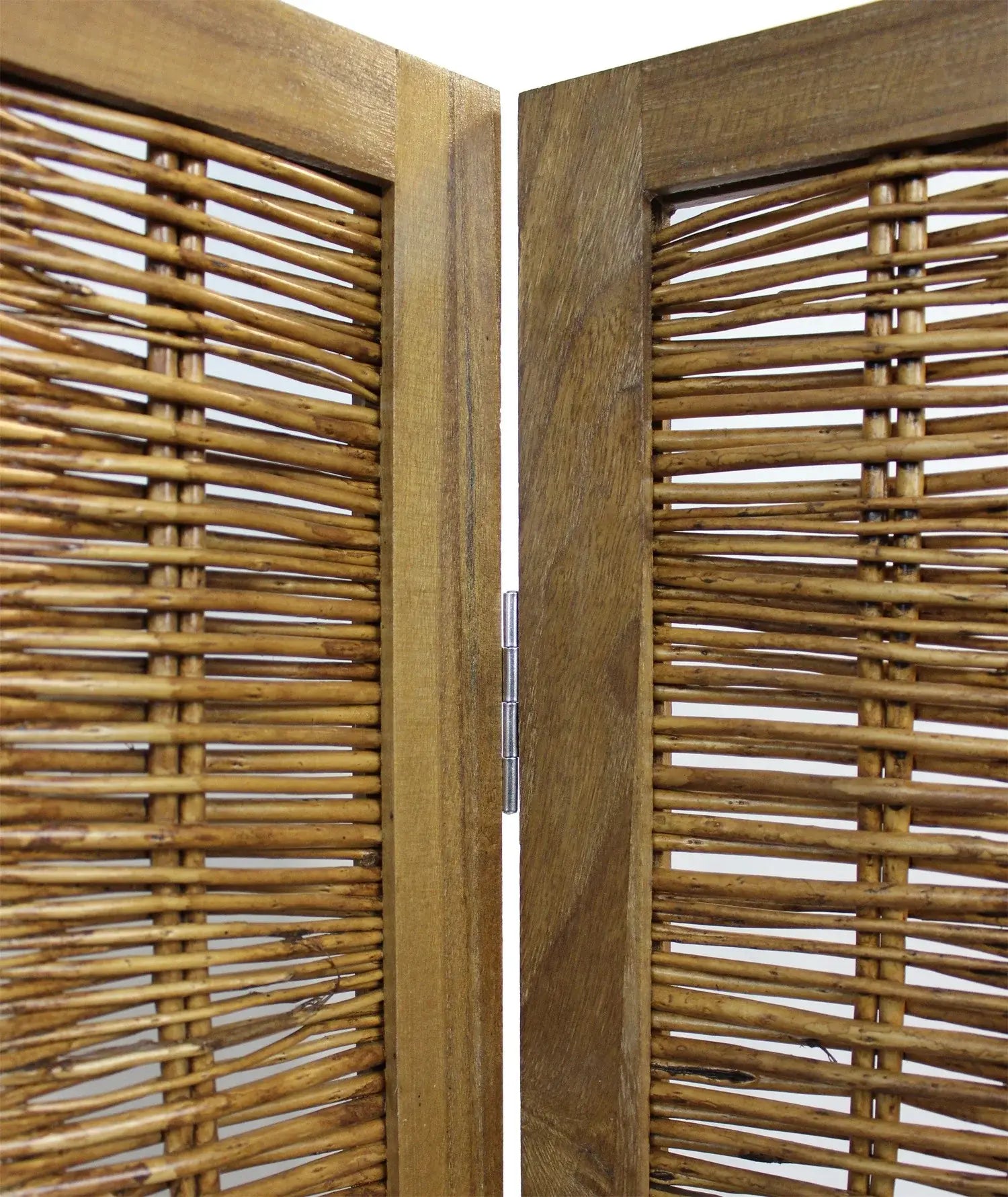 Brown Willow Four Panel Room Divider Screen - Homeroots - Flyclothing LLC