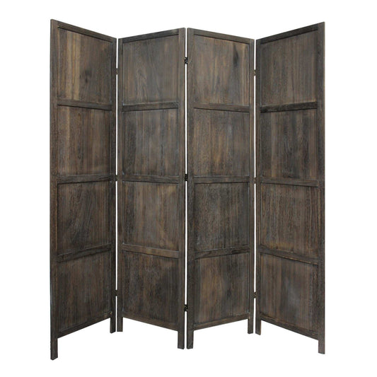 Modern Farmhouse Rustic Four Panel Room Divider Screen - Homeroots - Flyclothing LLC