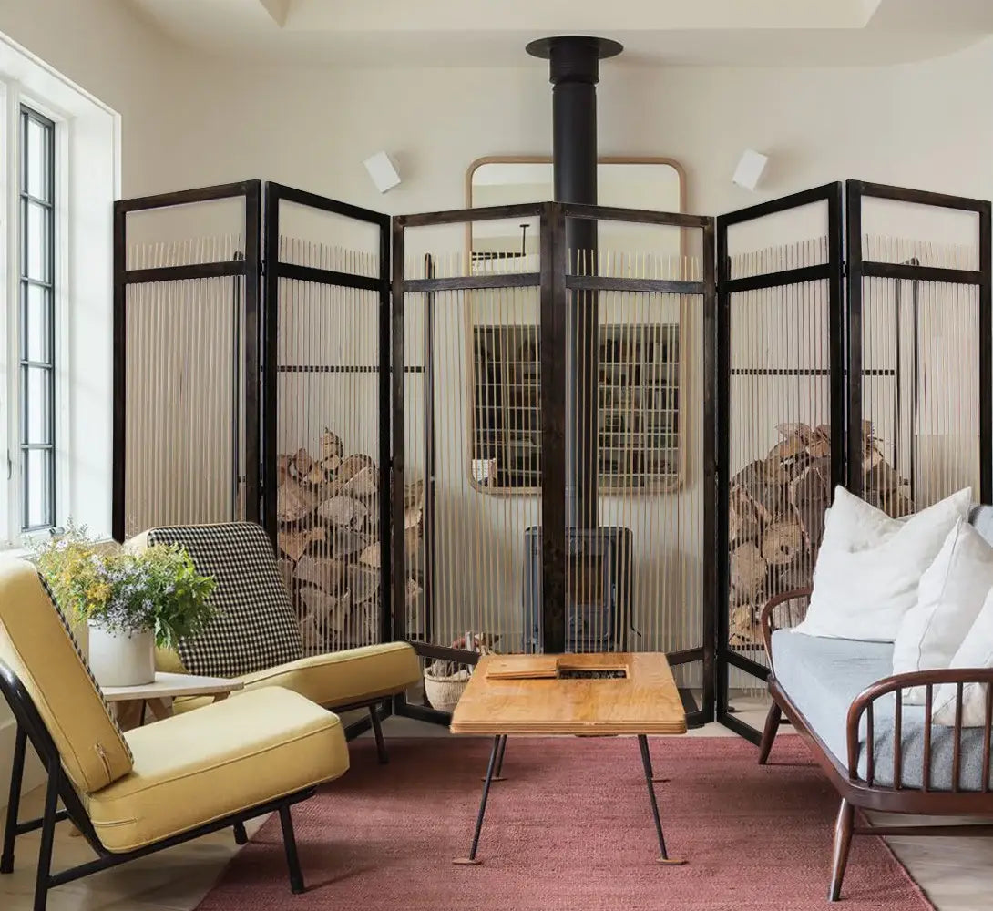 Light and Dark Rattan Three Panel Room Divider Screen - Homeroots - Flyclothing LLC