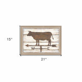 Farmhouse Cow Brown Framed Print Wall Art - Homeroots - Flyclothing LLC