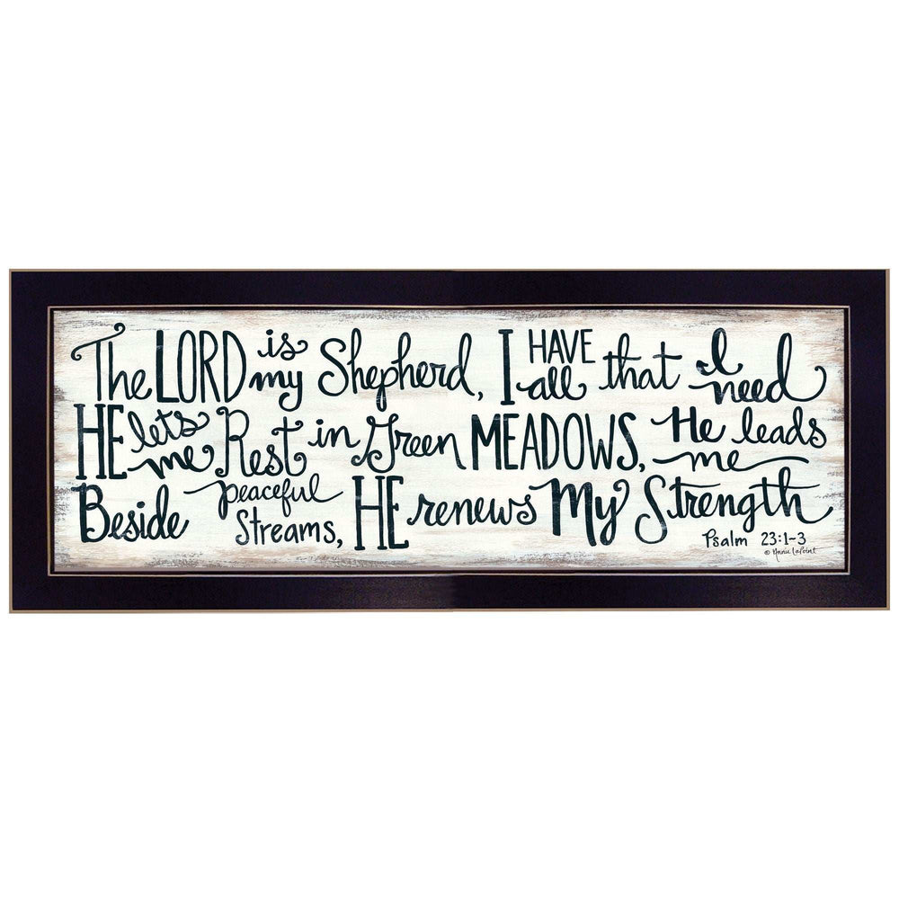 The Lord is My Shepherd 1 Black Framed Print Wall Art - Homeroots - Flyclothing LLC