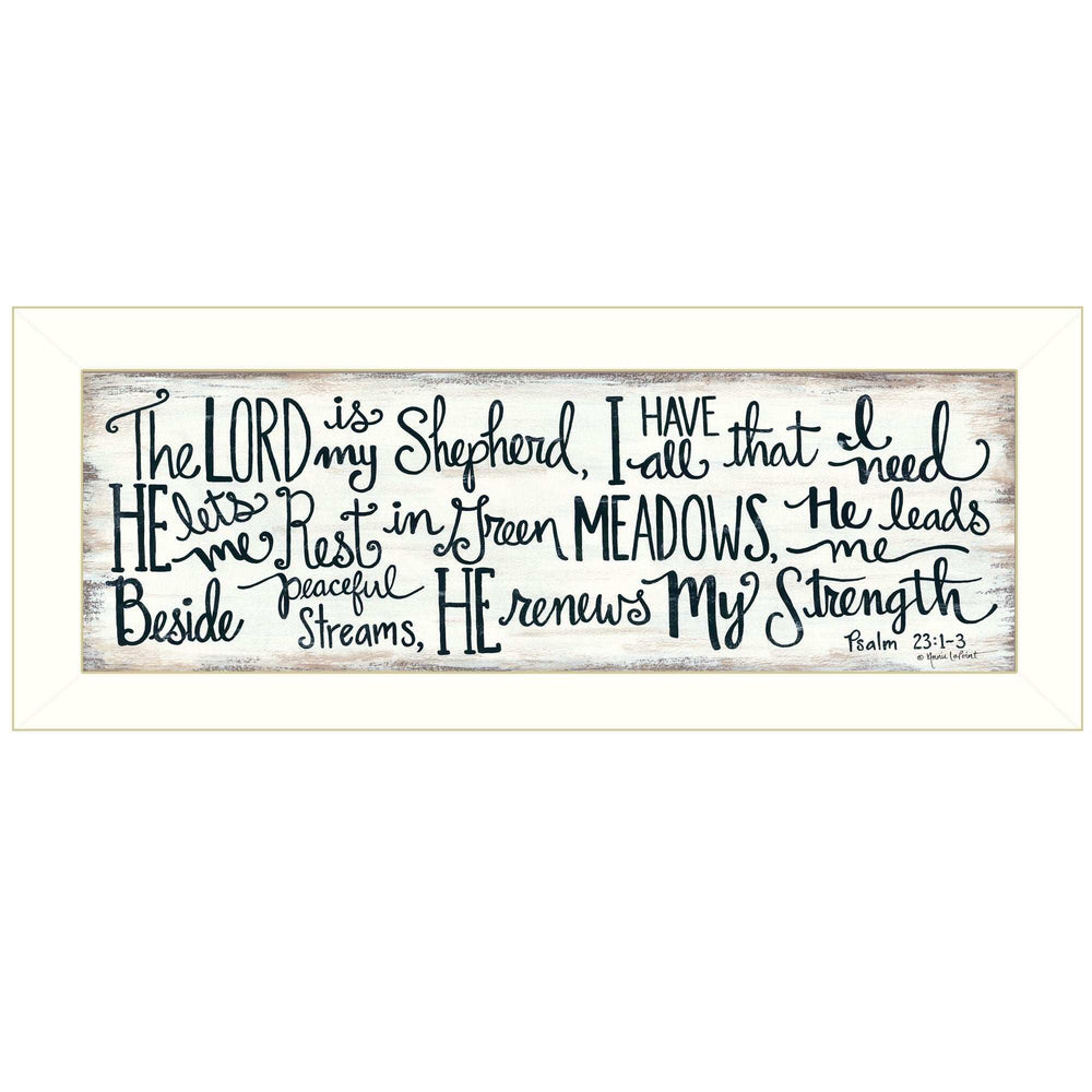 The Lord is My Shepherd 2 White Framed Print Wall Art - Homeroots - Flyclothing LLC