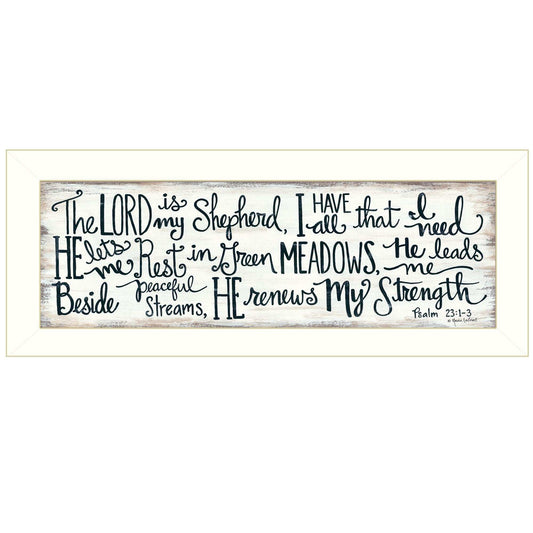 The Lord is My Shepherd 2 White Framed Print Wall Art - Homeroots - Flyclothing LLC