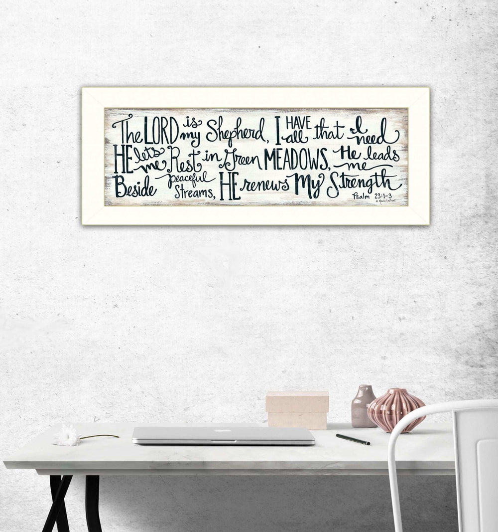 The Lord is My Shepherd 2 White Framed Print Wall Art - Homeroots - Flyclothing LLC