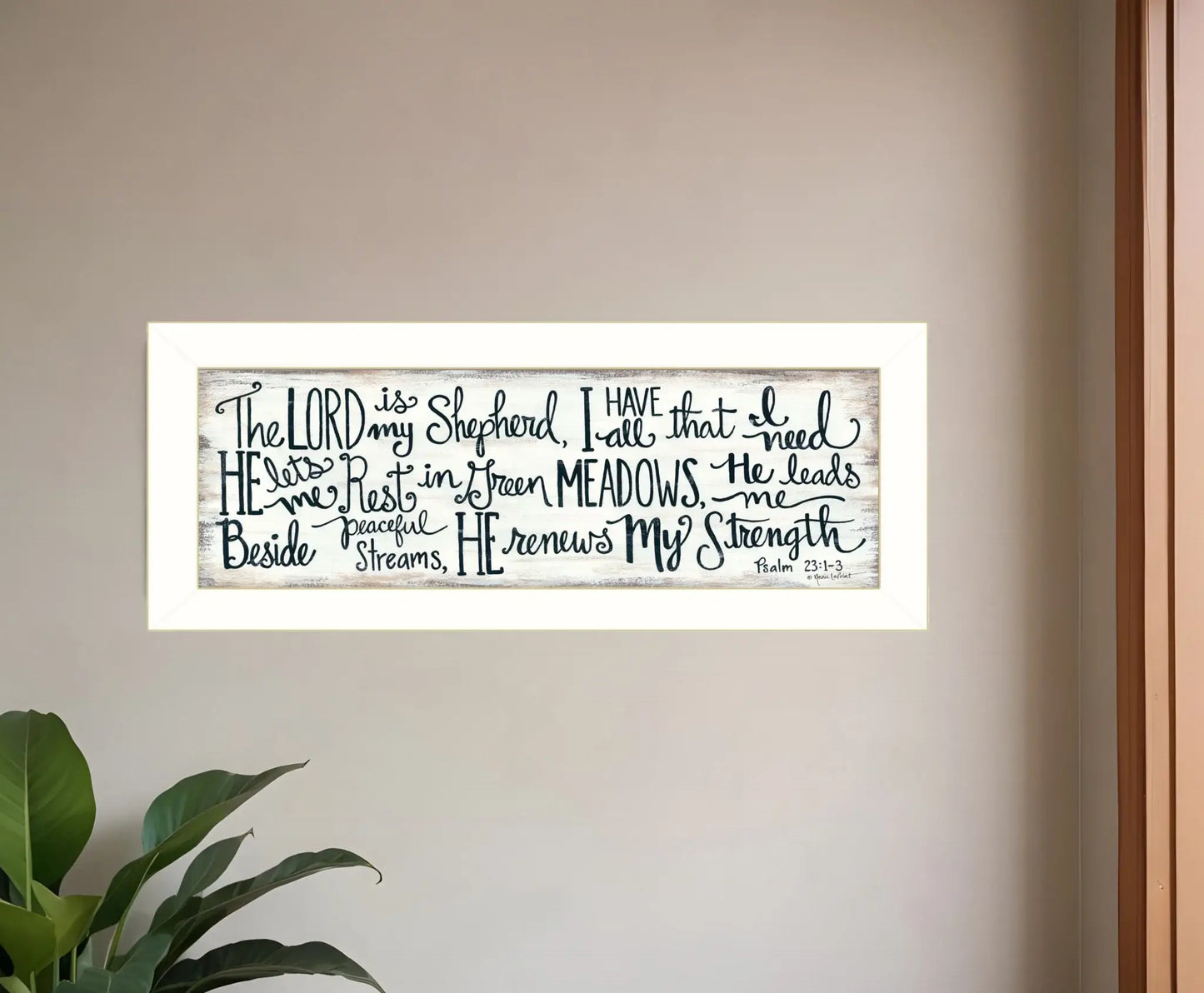 The Lord is My Shepherd 2 White Framed Print Wall Art - Homeroots - Flyclothing LLC
