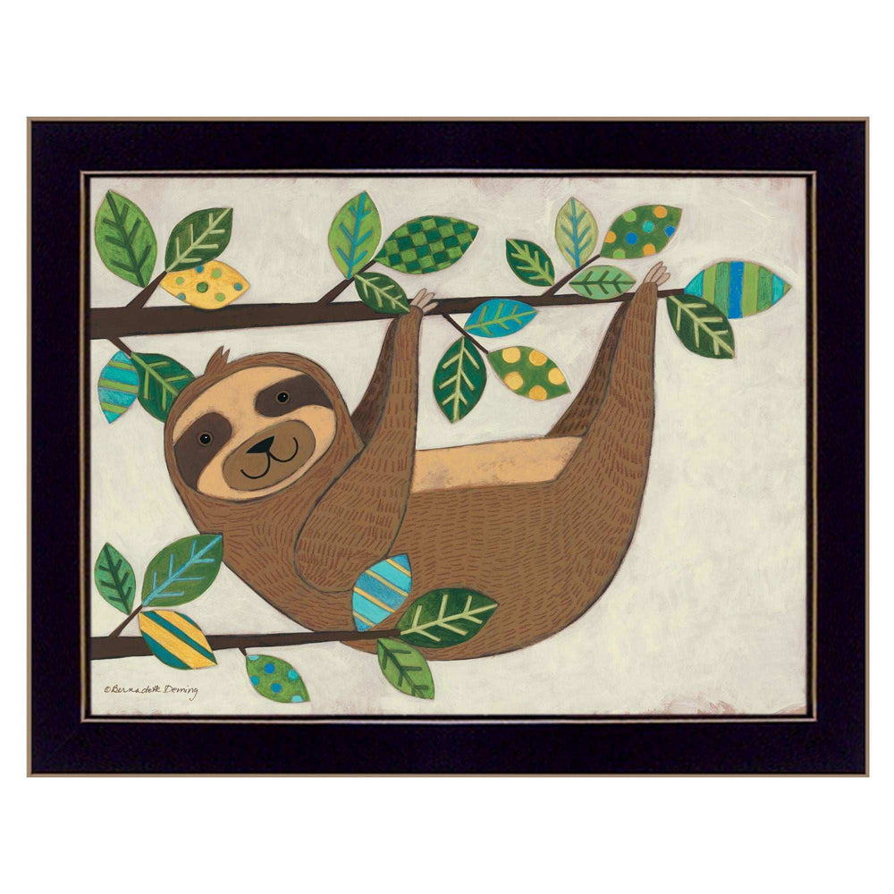 Hanging Sloth I 1 Black Framed Print Wall Art - Homeroots - Flyclothing LLC