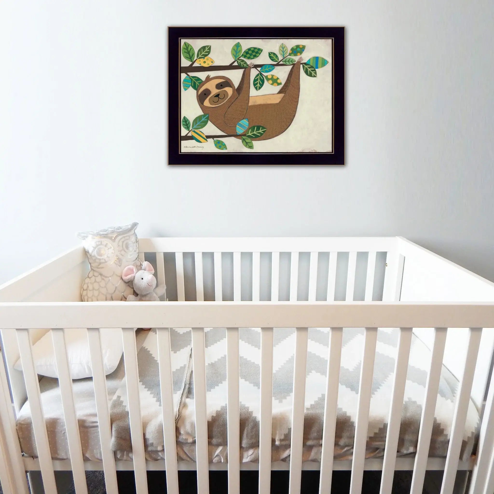 Hanging Sloth I 1 Black Framed Print Wall Art - Homeroots - Flyclothing LLC