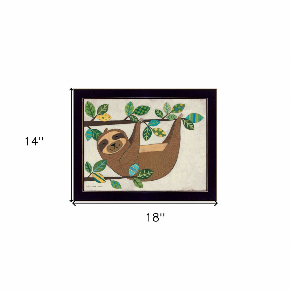 Hanging Sloth I 1 Black Framed Print Wall Art - Homeroots - Flyclothing LLC