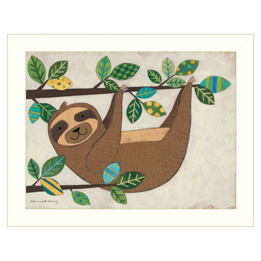 Hanging Sloth I 2 White Framed Print Wall Art - Homeroots - Flyclothing LLC