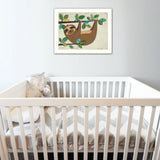 Hanging Sloth I 2 White Framed Print Wall Art - Homeroots - Flyclothing LLC