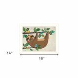 Hanging Sloth I 2 White Framed Print Wall Art - Homeroots - Flyclothing LLC