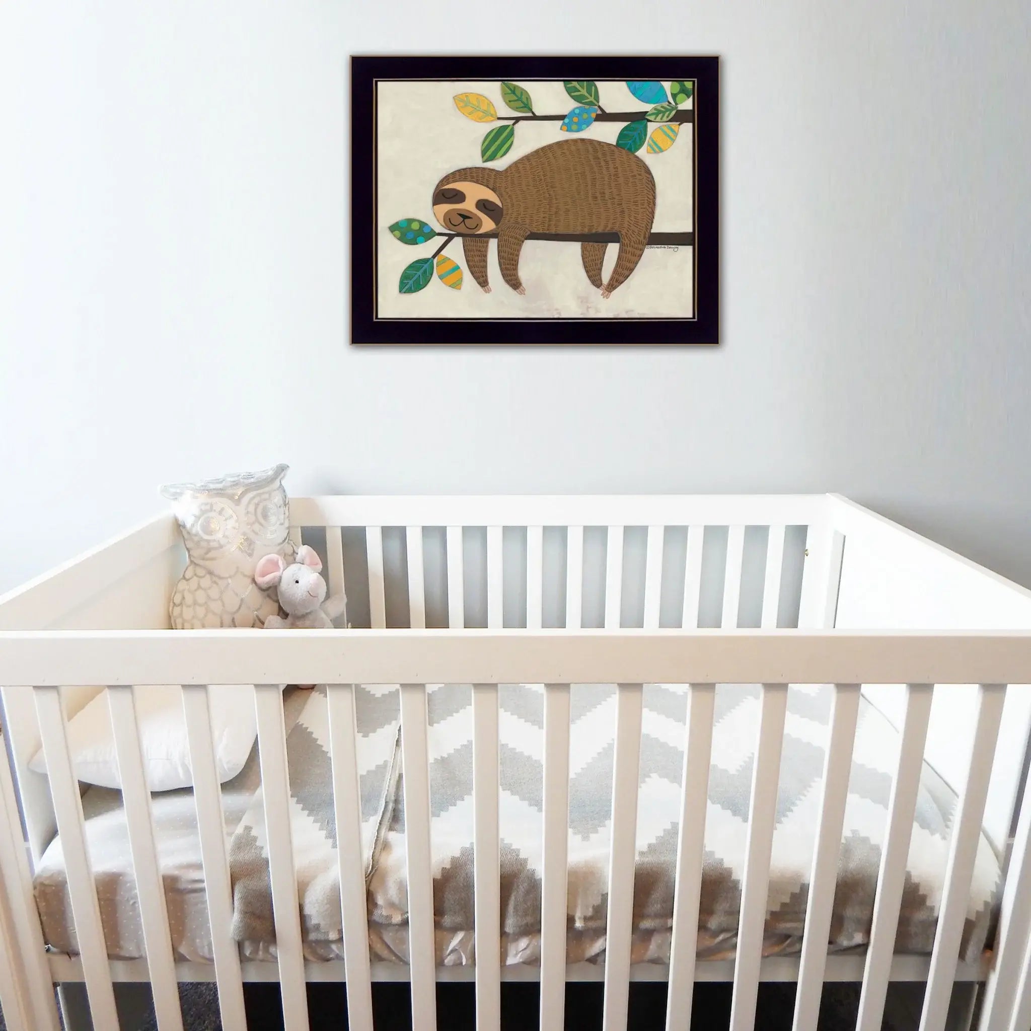 Hanging Sloth II 1 Black Framed Print Wall Art - Homeroots - Flyclothing LLC