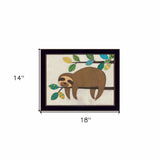 Hanging Sloth II 1 Black Framed Print Wall Art - Homeroots - Flyclothing LLC