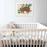 Hanging Sloth II 2 White Framed Print Wall Art - Homeroots - Flyclothing LLC