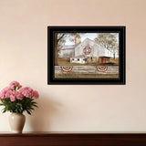 American Star Quilt Block Barn 2 Black Framed Print Wall Art - Homeroots - Flyclothing LLC
