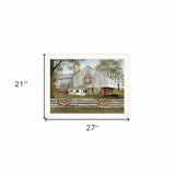 American Star Quilt Block Barn 3 White Framed Print Wall Art - Homeroots - Flyclothing LLC