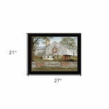 American Star Quilt Block Barn 4 Black Framed Print Wall Art - Homeroots - Flyclothing LLC