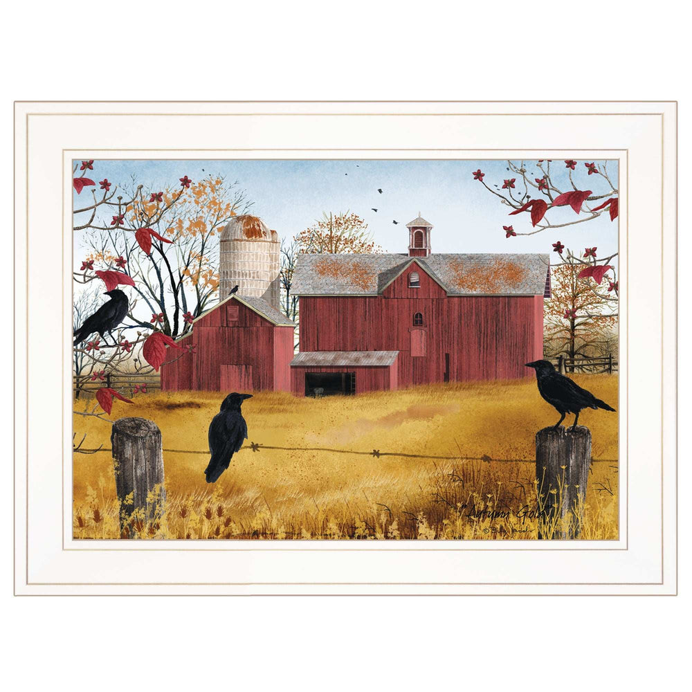 Autumn Gold 1 White Framed Print Wall Art - Homeroots - Flyclothing LLC