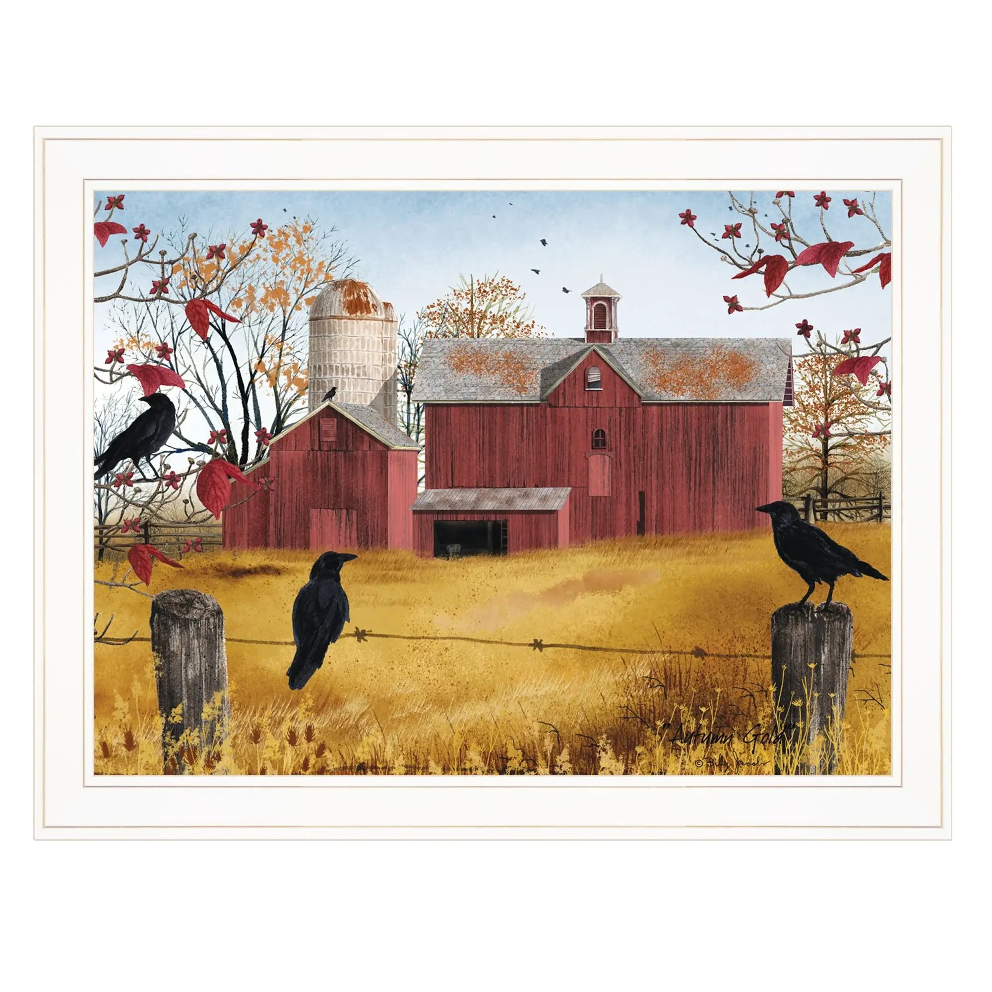 Autumn Gold 6 White Framed Print Wall Art - Homeroots - Flyclothing LLC