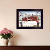 Winter Friends 1 Black Framed Print Wall Art