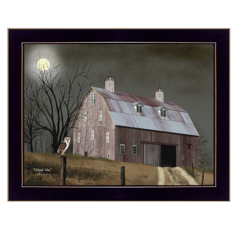 Midnight Moon 1 Black Framed Print Wall Art - Homeroots - Flyclothing LLC