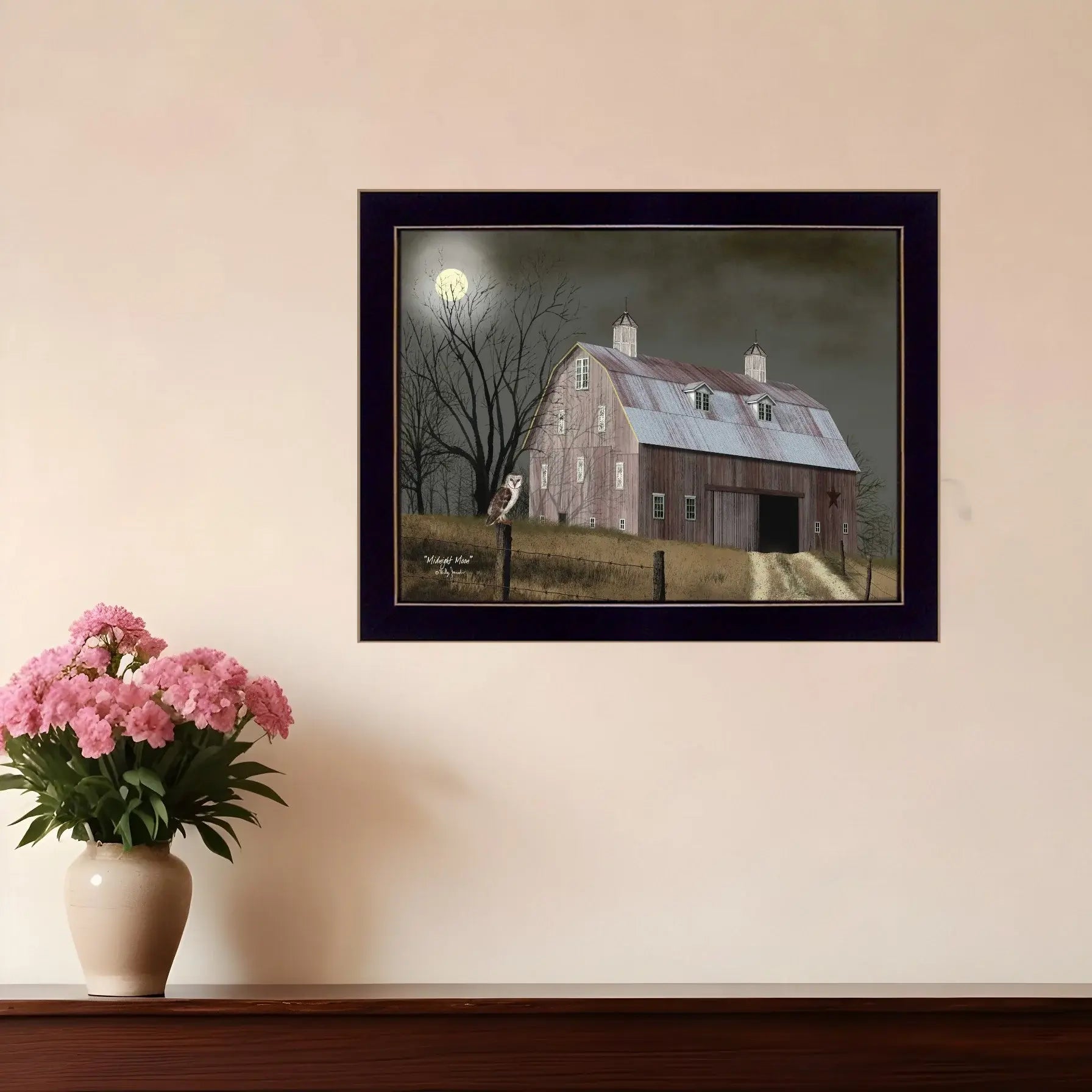 Midnight Moon 1 Black Framed Print Wall Art - Homeroots - Flyclothing LLC