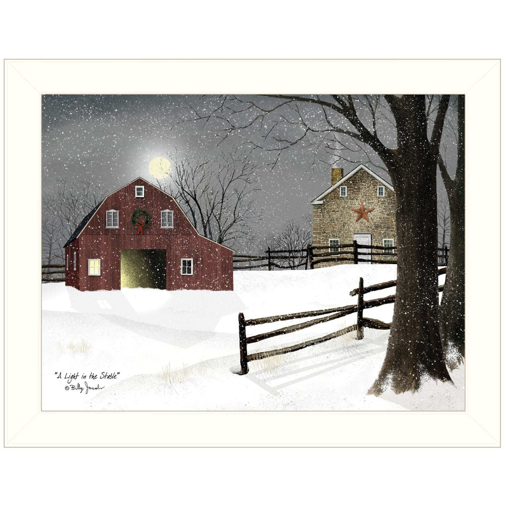 Light in the Stable 1 White Framed Print Wall Art - Homeroots - Flyclothing LLC