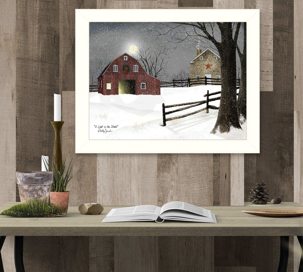 Light in the Stable 1 White Framed Print Wall Art - Homeroots - Flyclothing LLC