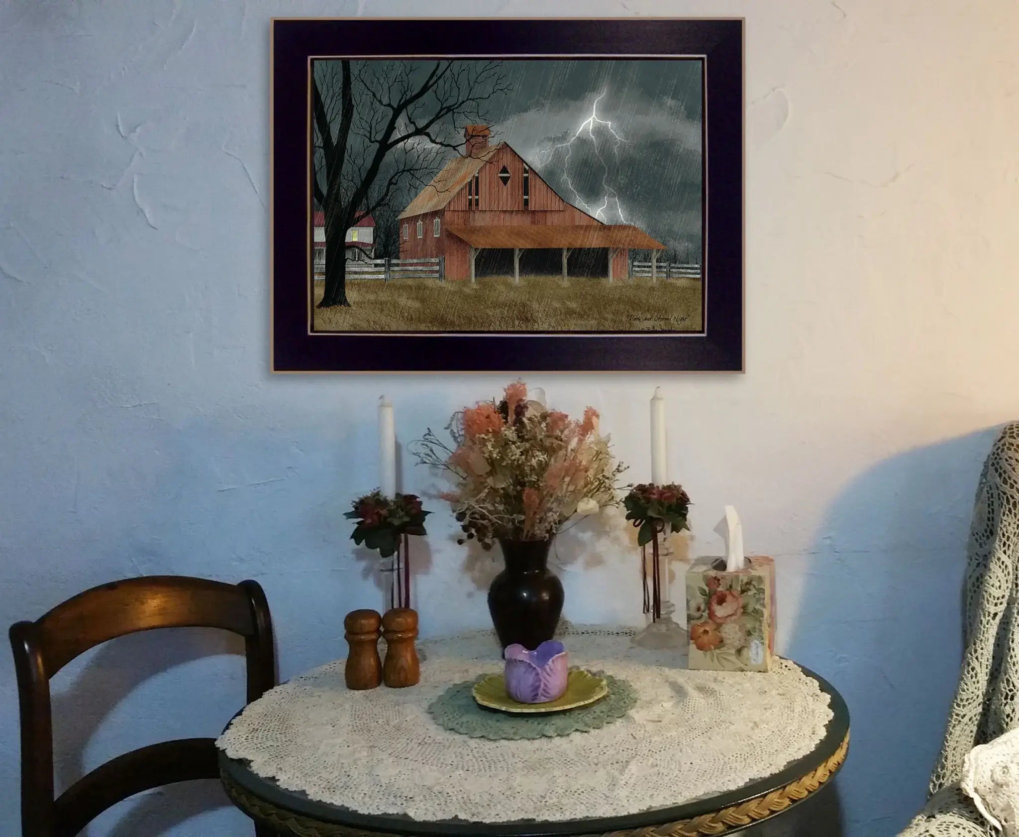 Dark and Stormy Night 1 Black Framed Print Wall Art - Homeroots - Flyclothing LLC