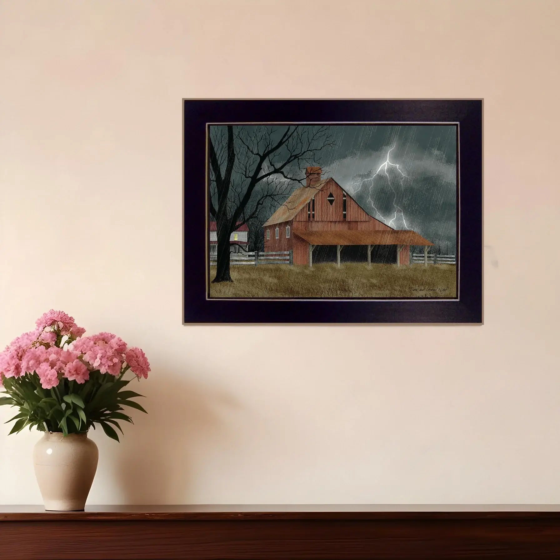 Dark and Stormy Night 1 Black Framed Print Wall Art - Homeroots - Flyclothing LLC