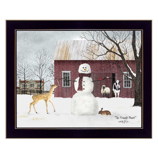 The Friendly Beasts 1 Black Framed Print Wall Art - Homeroots - Flyclothing LLC