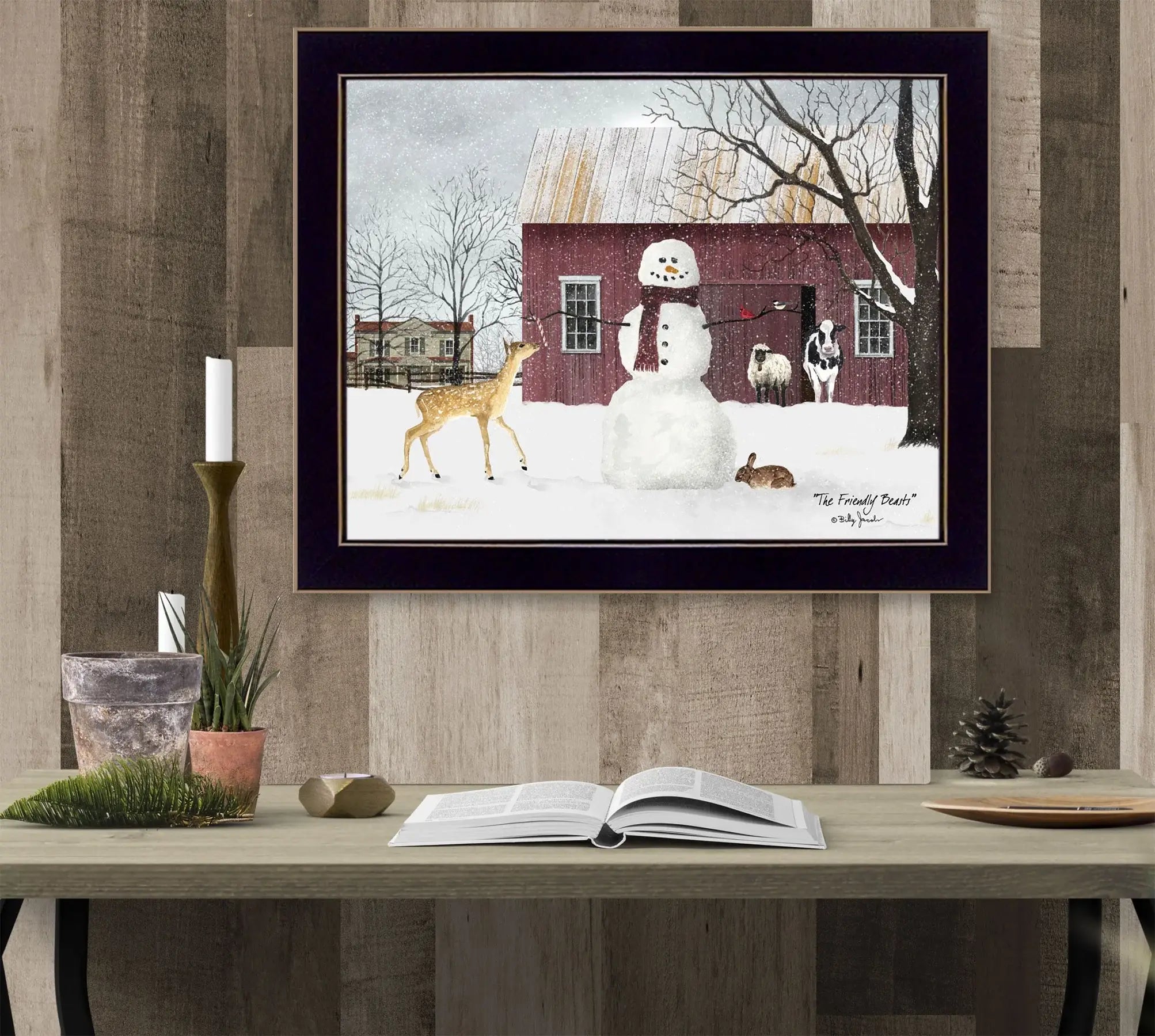 The Friendly Beasts 1 Black Framed Print Wall Art - Homeroots - Flyclothing LLC