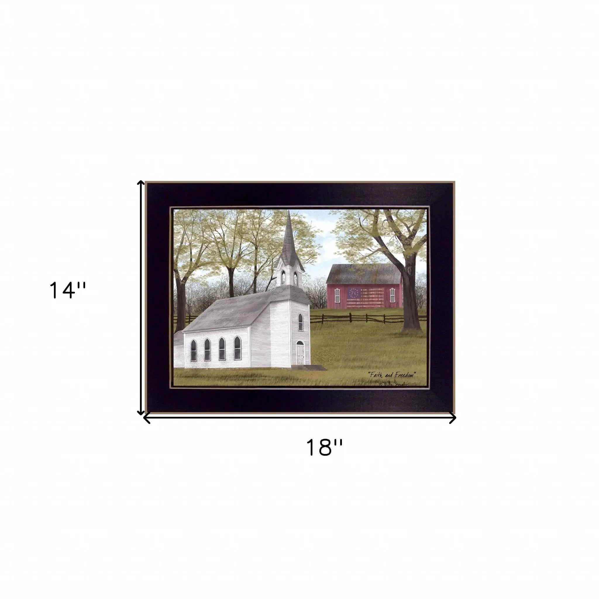 Faith and Freedom 1 Black Framed Print Wall Art - Homeroots - Flyclothing LLC