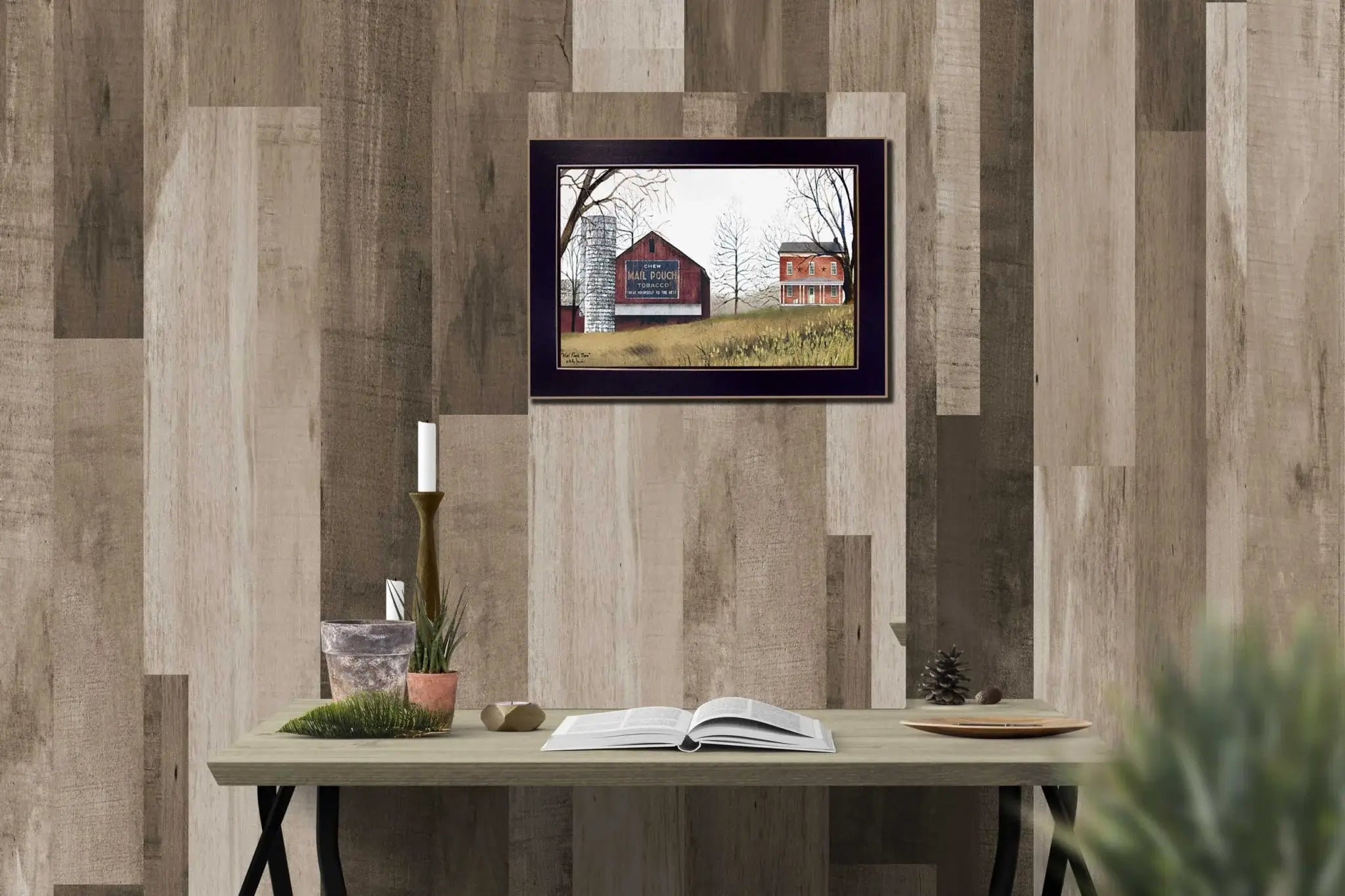 Mail Pouch Barn Black Framed Print Wall Art - Homeroots - Flyclothing LLC