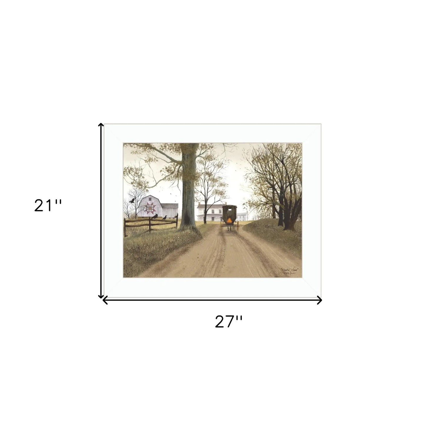 Headin Home White Framed Print Wall Art - Homeroots - Flyclothing LLC