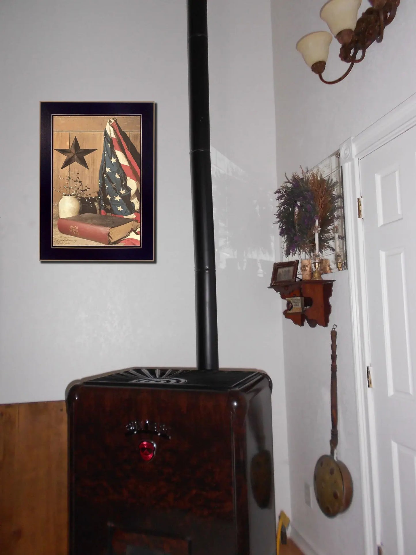 God and Country Black Framed Print Wall Art - Homeroots - Flyclothing LLC