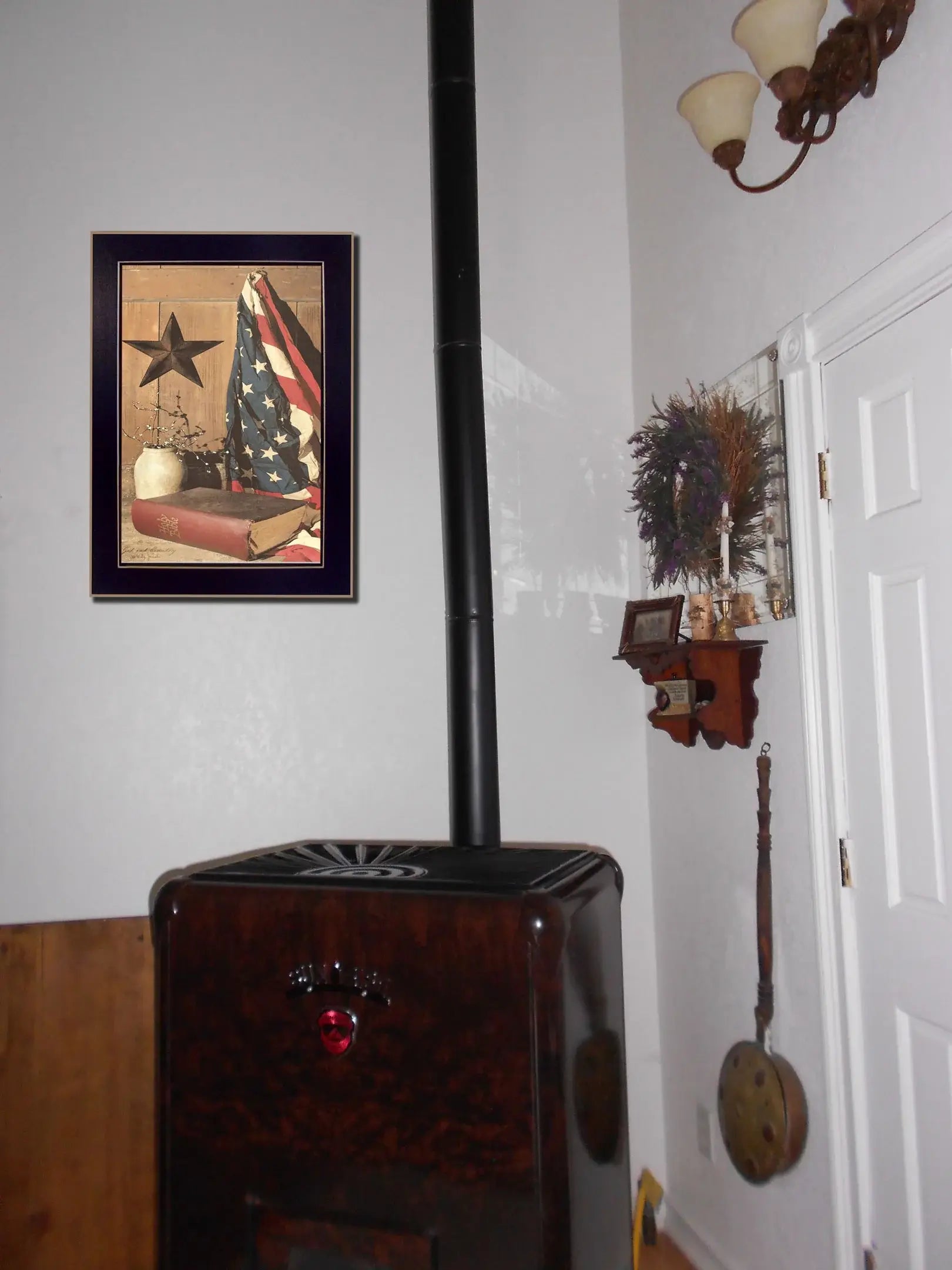 God and Country Black Framed Print Wall Art - Homeroots - Flyclothing LLC