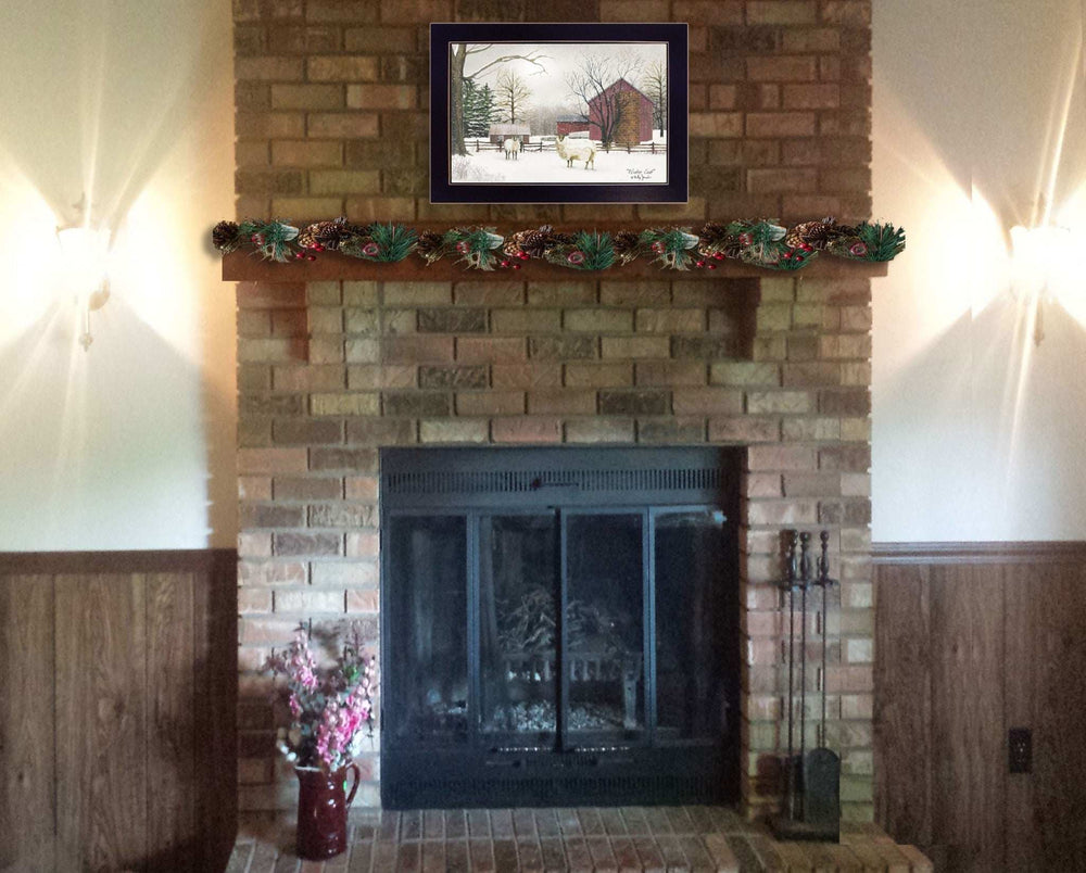 Winter Coat sheep Black Framed Print Wall Art - Homeroots - Flyclothing LLC